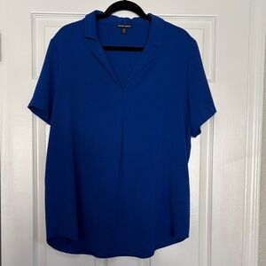 Hilary Radley Royal Blue Short Sleeve Blouse